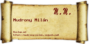 Mudrony Milán névjegykártya