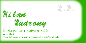 milan mudrony business card